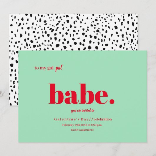 Galentine's Day Invitation Design Kaart (Voorkant / Achterkant)