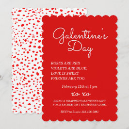 Galentine's Day Invitation Design Kaart
