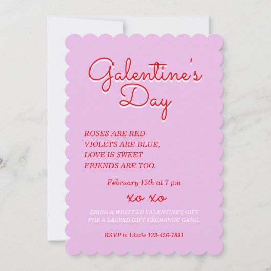 Galentine's Day Invitation Design Kaart (Voorkant)