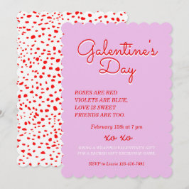 Galentine's Day Invitation Design Kaart