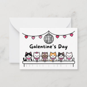 galentine's day kaart kattenliefhebber valentine d notitiekaartje