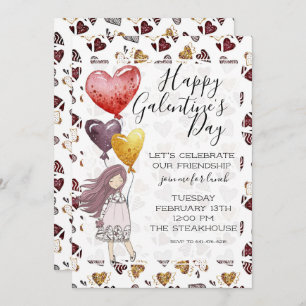 Galentine's Day Lunch Invitation Kaart