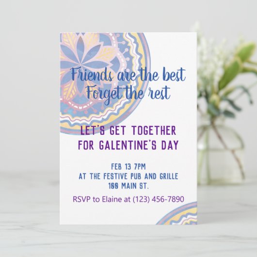 Galentine's Day Mandala Kaart (Staand voorkant)