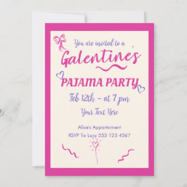 Galentine's Day Meiden Pyjama Feest Uitnodiging