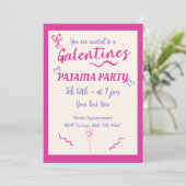 Galentine's Day Meiden Pyjama Feest Uitnodiging (Staand voorkant)