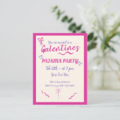 Galentine's Day Meiden Pyjama Feest Uitnodiging (Staand voorkant)