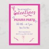 Galentine's Day Meiden Pyjama Feest Uitnodiging (Voorkant)