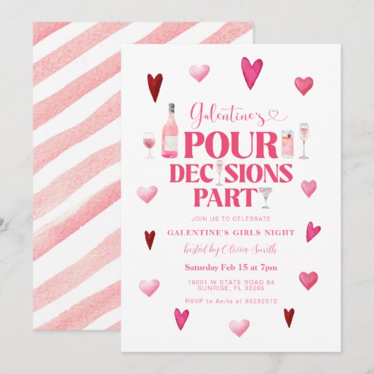 Galentine's Day Meisjes Nacht Valentijn's Party Kaart (Voorkant / Achterkant)