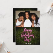 Galentine's Day Neon Roze Valentijnsdag Foto Kaart (Voorkant / Achterkant in situ)