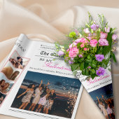 Galentines Day Newspaper Bloem Boeket Lippen Cadeaupapier