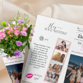 Galentines Day Newspaper Bloem Boeket Lippen Cadeaupapier