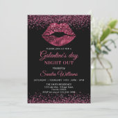 Galentine's Day Night Out Burgundy Lipstick Kaart (Staand voorkant)