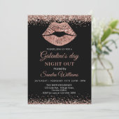 Galentine's Day Night Out Rose gold Glitter Lips (Staand voorkant)
