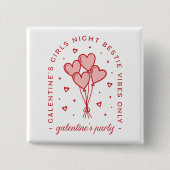 Galentine's day party bestie coquette esthetiek vierkante button 5,1 cm (Voorkant)