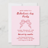 Galentine's Day Party Coquette Bow Kaart (Voorkant)