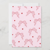 Galentine's Day Party Coquette Bow Kaart (Achterkant)