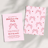 Galentine's Day Party Coquette Bow Kaart