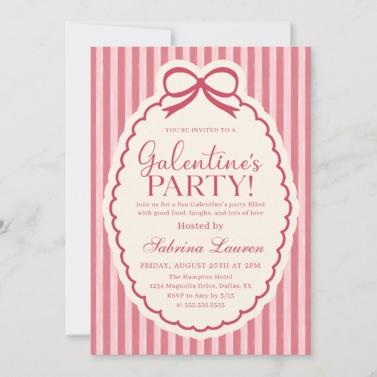 Galentine's Day Party Girls Valentine Invitation Kaart (Voorkant)