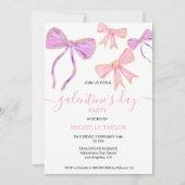 Galentines Day Party Glitter Goud Roze Bogen Kaart (Voorkant)