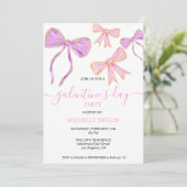 Galentines Day Party Glitter Goud Roze Bogen Kaart (Staand voorkant)