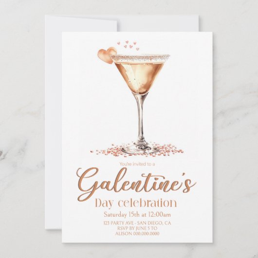  Galentine's Day party Invitation Kaart (Voorkant)