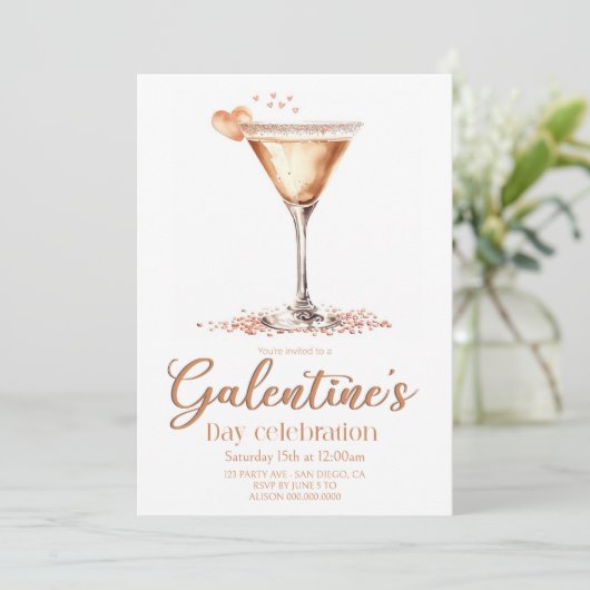  Galentine's Day party Invitation Kaart (Staand voorkant)