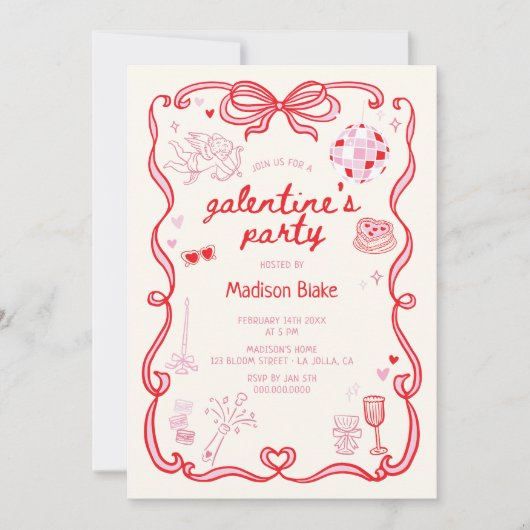 Galentine's Day Party Kaart (Voorkant)
