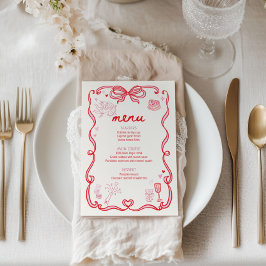 Galentine's Day Party Menu Card Kaart