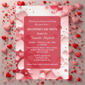 Galentine's Day Party Pastel Coral Hearts Modern  Kaart