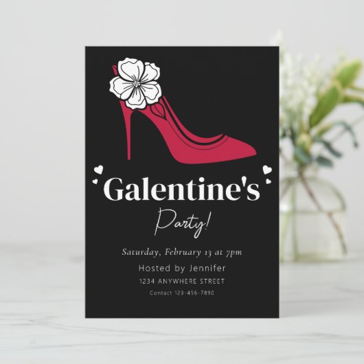 Galentine's Day Party Uitnodiging (Staand voorkant)