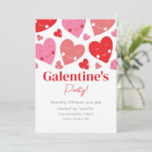 Galentine's Day Party Uitnodiging (Staand voorkant)
