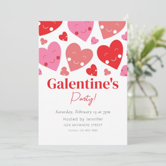 Galentine's Day Party Uitnodiging (Staand voorkant)