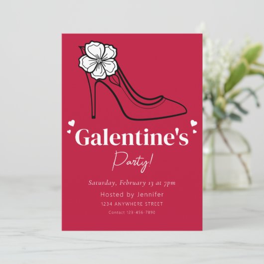 Galentine's Day Party Uitnodiging (Staand voorkant)