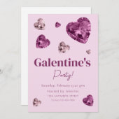 Galentine's Day Party Uitnodiging (Voorkant / Achterkant)