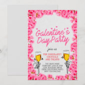 Galentine's Day party uitnodigingsontwerp Kaart (Voorkant / Achterkant)
