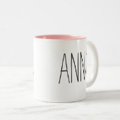 Galentine's Day Personalized Name Tweekleurige Koffiemok (Voorkant rechts)
