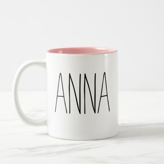 Galentine's Day Personalized Name Tweekleurige Koffiemok (Links)