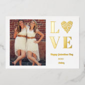 Galentines Day Photo BFF Love Heart Folie Uitnodiging (Voorkant)