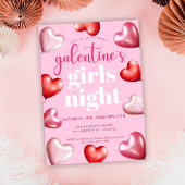 Galentine's Day Pink Fun Girly Party Kaart