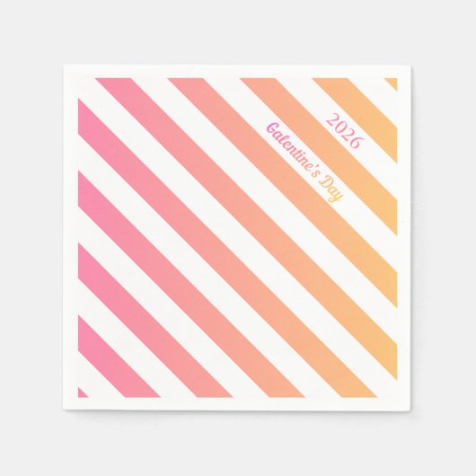 Galentines Day Pink Ombre Party Customize Servet (Voorkant)