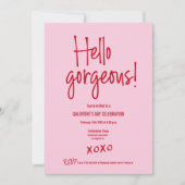 Galentine's Day PINK RED Hello gorgeous XOXO Kaart (Voorkant)