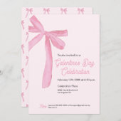 Galentine's day Pink Ribbon Bow Girly modern Kaart (Voorkant / Achterkant)