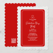 Galentine's Day Red Party Invitation Invitation Kaart (Voorkant / Achterkant)