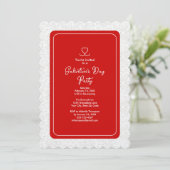 Galentine's Day Red Party Invitation Invitation Kaart (Staand voorkant)