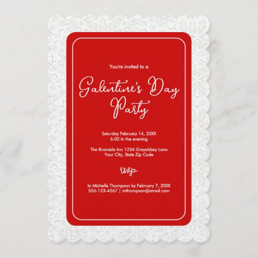 Galentine's Day Red Party Kaart (Voorkant)