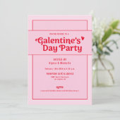 Galentine's Day Red Pink Party Trendy Cool Kaart (Staand voorkant)