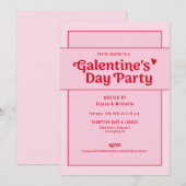 Galentine's Day Red Pink Party Trendy Cool Kaart (Voorkant / Achterkant)