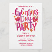 Galentines Day rode handgetekende feestuitnodiging Kaart (Voorkant)