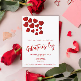Galentine's Day Rode Harten Vrienden Feest Kaart