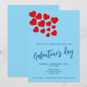 Galentine's Day Rode Harten Vrienden Feest Kaart (Voorkant / Achterkant)